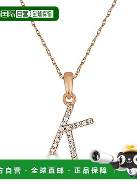 自营 sabrina14k 玫瑰金和钻石初始项链 - 玫瑰 k 美国奥莱直发
