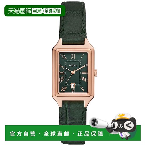 自营Fossil Women's Raquel Green Dial Watch - green 美国奥莱