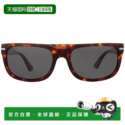 自营Persol Dark Grey Rectangular Men's Sunglasses PO3271S 24