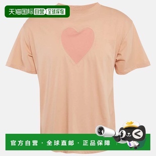 自营Sandro Pink Peach Pink Heart Jersey Crewneck T-Shirt - p