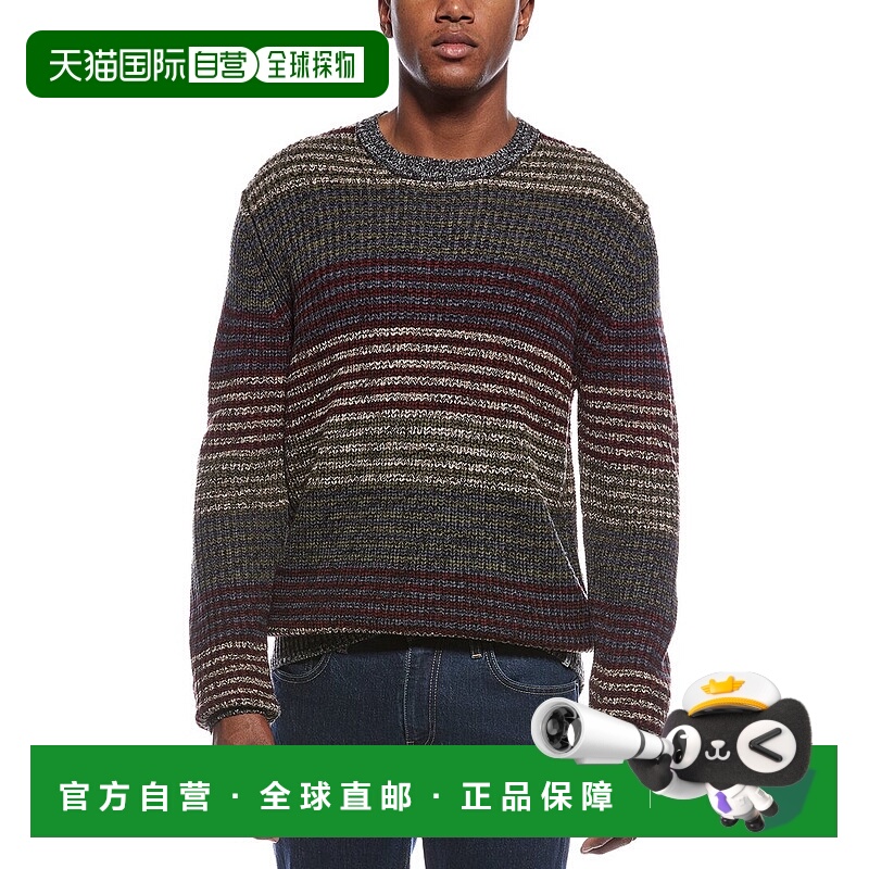 自营WEATHERPROOF VINTAGE Mixed Stripe Crewneck Sweater - red