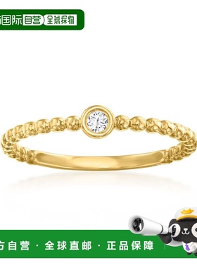 自营Ross-Simons Bezel-Set Diamond Beaded Ring in 18kt Gold O