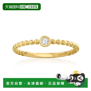 自营Ross-Simons Bezel-Set Diamond Beaded Ring in 18kt Gold O