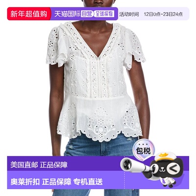 自营Johnny Was Elizabeth Peplum Blouse - white 美国奥莱直发
