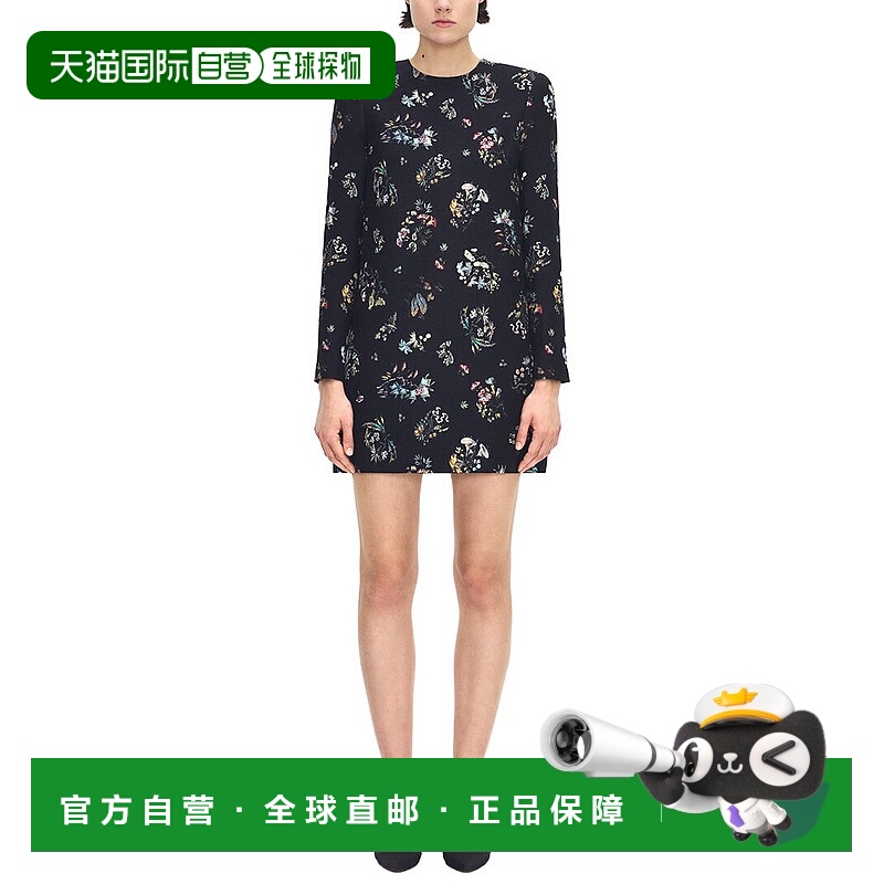 自营Adam Lippes  Tilley Wool & Silk-Blend Dress - black flor