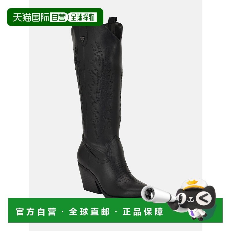 自营guessKellas Tall Cowboy Boots - black 美国奥莱直发女靴