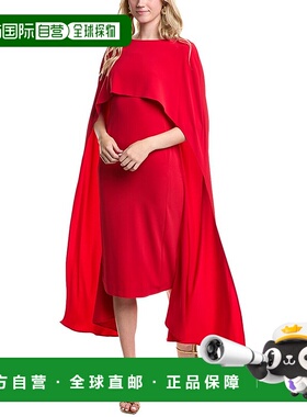 自营 Carla Ruiz 中长连衣裙 - 红色 美国奥莱直发