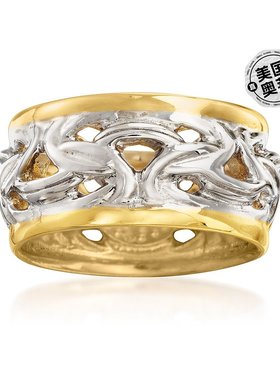 自营Ross-Simons 意大利 2 色调纯银拜占庭式戒指 - 白色 美国奥