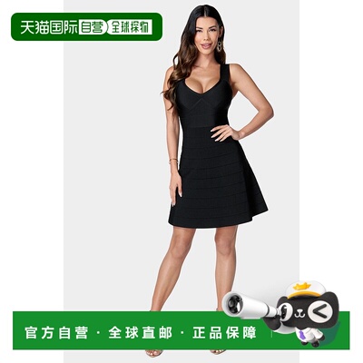 自营Bebe Women'S Bandage V-Neck A-Line Dress - red 美国奥莱