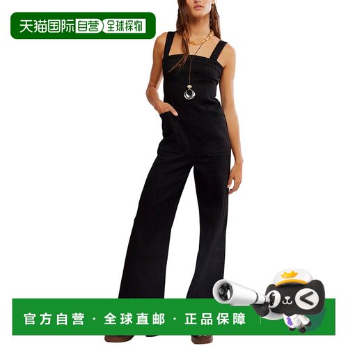 自营free people自由人Suns Out Bootcut连身裤-黑色 美国奥莱直