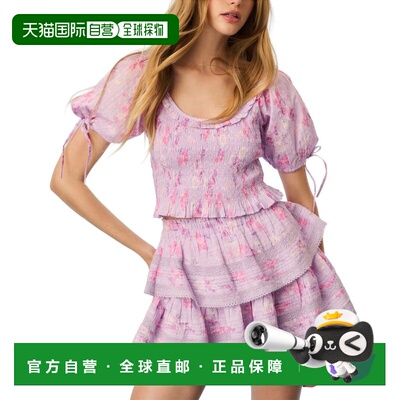自营LoveShackFancy Molly Top - Red 泡泡袖美国直发奥莱连衣裙