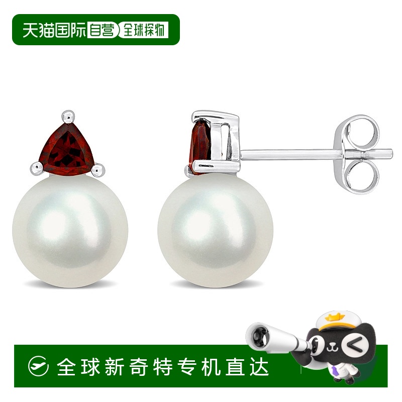 美国直邮julianna b 女士 耳环珍珠白金耳钉