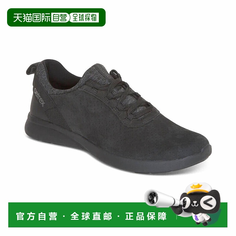 自营aetrex女式Kora系带运动鞋，黑色 美国奥莱直发