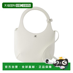 自营 圣袋-Courreges-皮革-米白色-米色 美国奥莱直发托特包