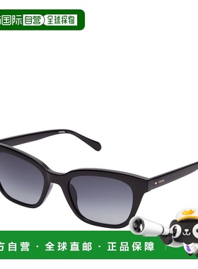 自营Fossil Women's Britteny Square Sunglasses - black 美国奥
