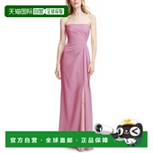 粉红色 自营after six女士褶皱涤纶晚礼服 美国奥莱直发连衣裙