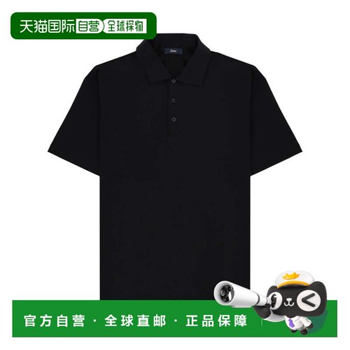 自营hernoShort-Sleeve Three-Button Polo Shirt - black 美国奥