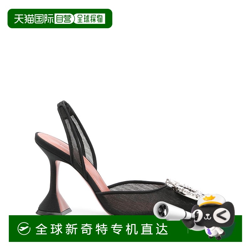 自营 Amina Muaddi女式高跟鞋-黑色【美国奥莱】直发新款
