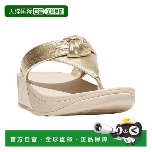 自营FitFlop Lulu填充结金属皮革脚趾凉鞋-platino 美国奥莱直发