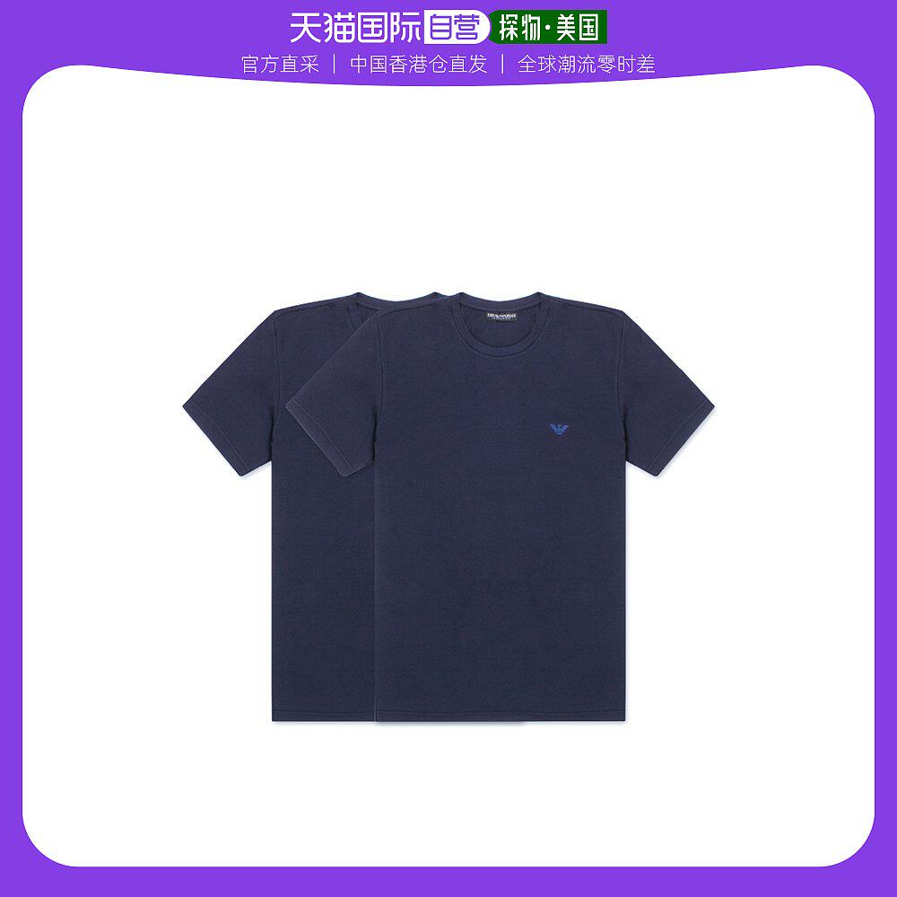 香港直发Armani阿玛尼T恤男款藏蓝色圆领短袖舒适简约休闲时尚