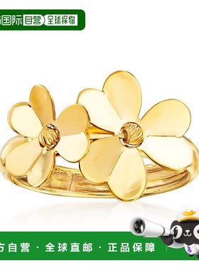 自营 Ross-Simons 意大利 14kt 黄金花朵戒指 - 黄色 美国奥莱直