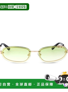 自营 off-white米白色迈阿密椭圆形太阳镜-金绿色 美国奥莱直发