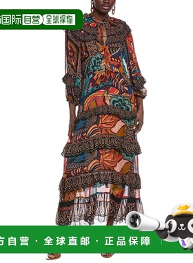 自营FARM Rio Fall Mix Multicolor Maxi Dress - red 美国奥莱直