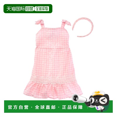 自营Badgley Mischka 2pc Gingham Dress Set - pink 美国奥莱直