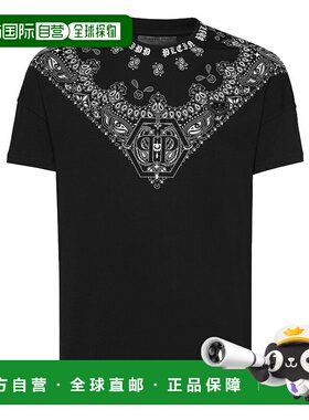 自营 philipp pleinPaisley Bandana圆领T恤-黑色 美国奥莱直发