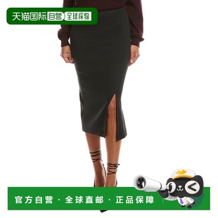 黑色 自营Nation Midi裙子 Reid 美国奥莱直发半身裙包臀裙 LTD