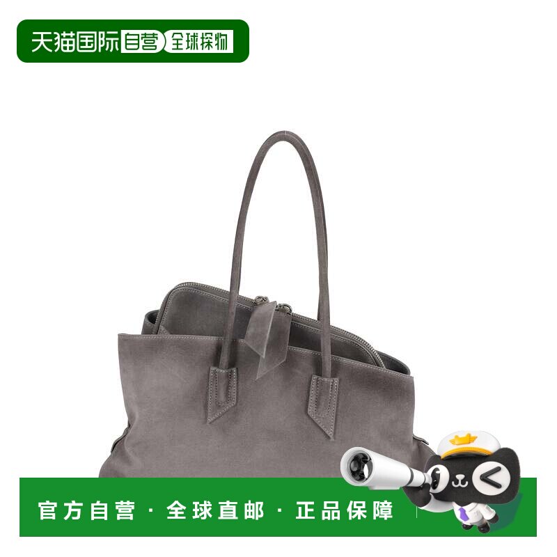 自营the attico灰色The Walk中号麂皮托特包-灰色 美国奥莱直发