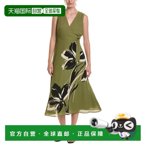 自营Anne Klein Little a字型中长款连衣裙-绿色 美国奥莱直发