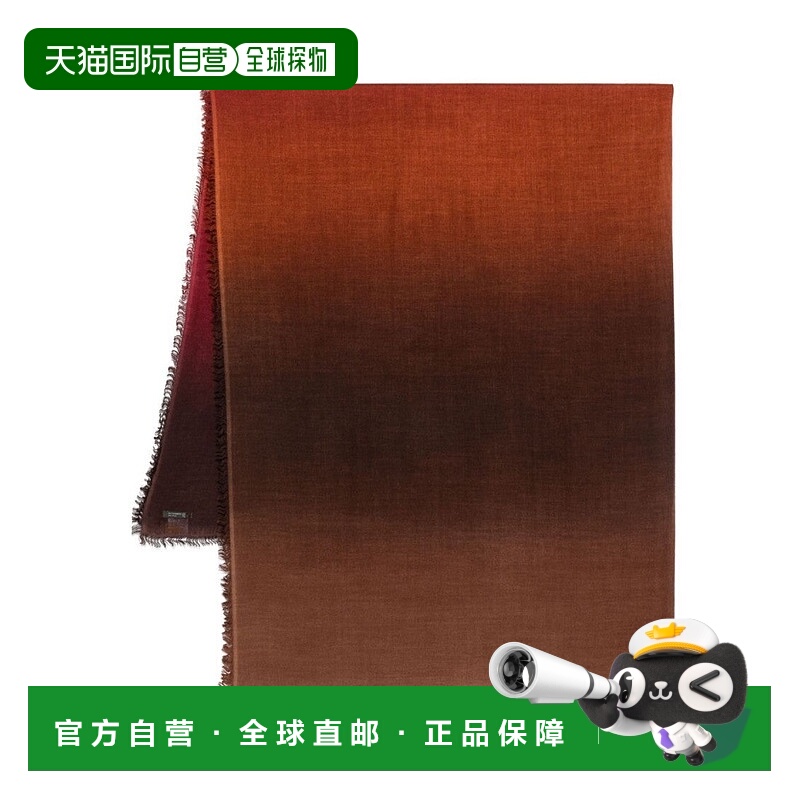 自营faliero sarti波尔多渐变羊绒丝绸围巾-黑色 美国奥莱直发