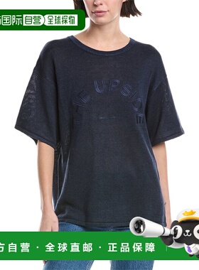 自营THE UPSIDE Knitted Sammi Linen Shirt - navy 美国奥莱直发