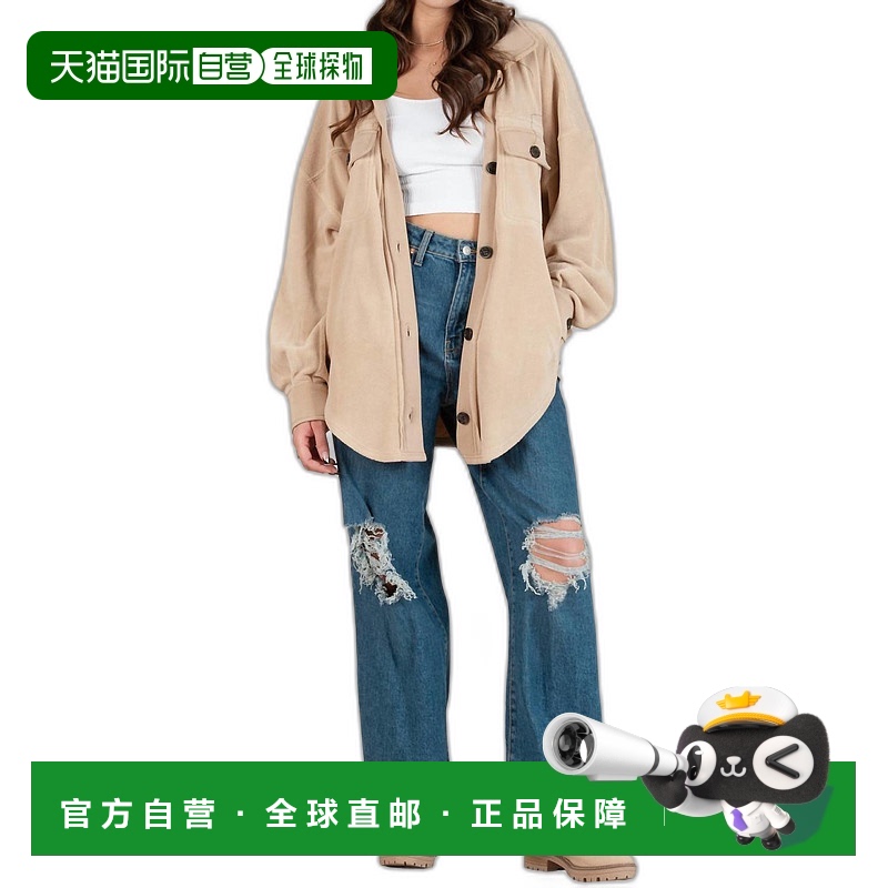 自营 lucca灰褐色羊毛纽扣外套 - 灰褐色 美国奥莱直发