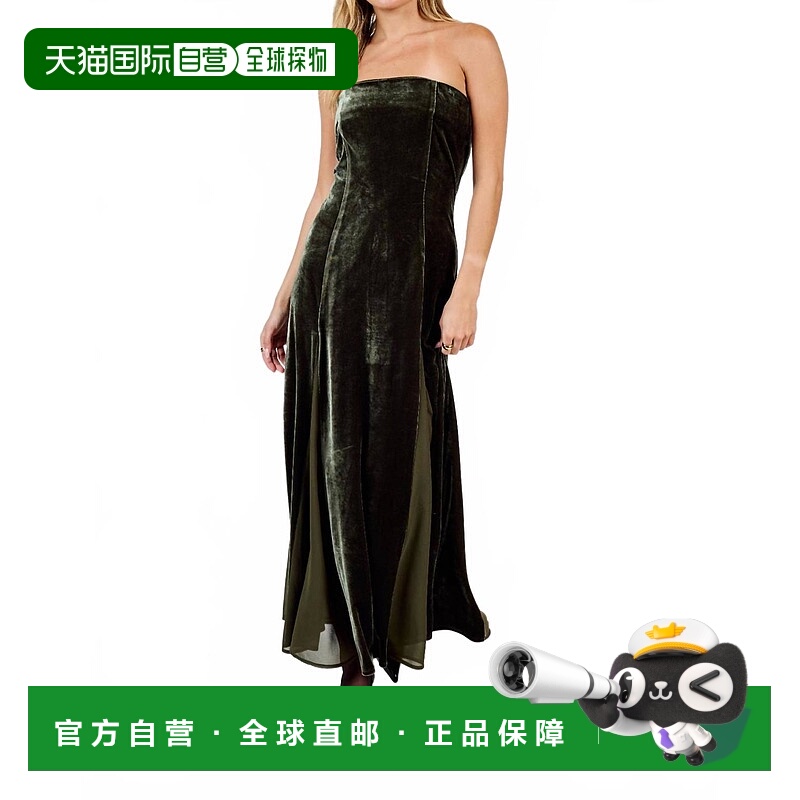 自营sadie & sageStrapless Velvet Dress In Moss - moss 美国奥
