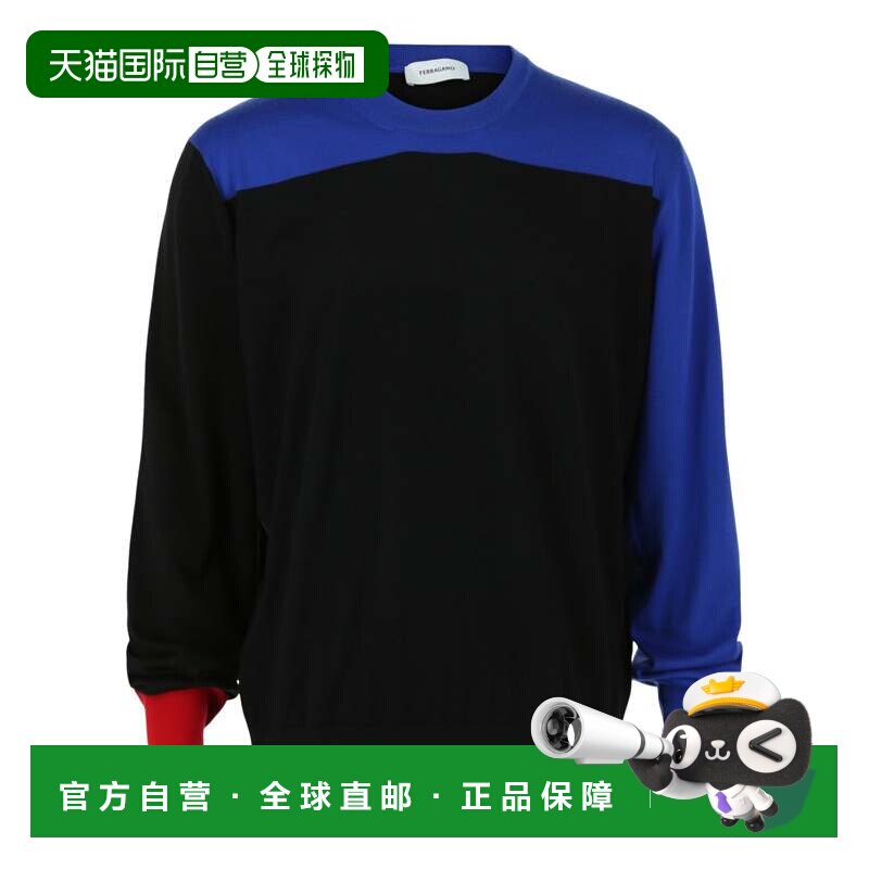 自营salvatore ferragamo拼色羊绒毛衣-多色 美国奥莱直发