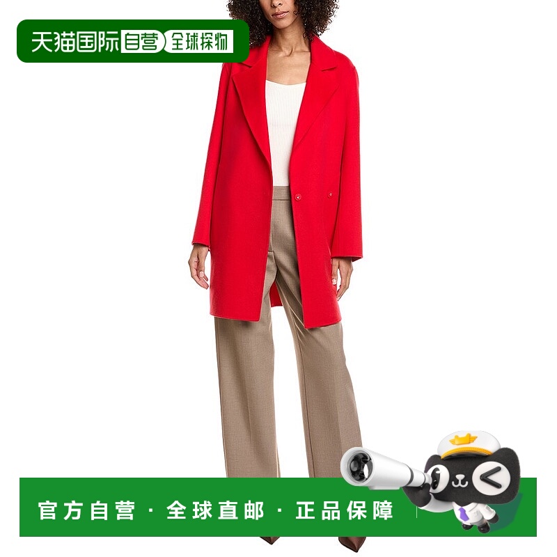 自营Theory Wool & Cashmere-Blend Boy Coat - red 美国奥莱直发