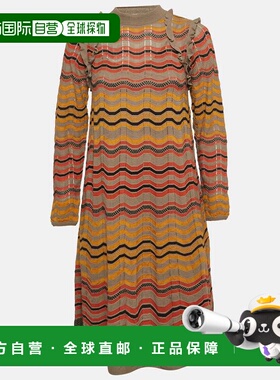 自营M Missoni Multicolor Patterned Knit Ruffled Midi Dress -