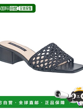 自营 French Connection女士波浪凉鞋-黑色 法式单鞋美国直发奥莱