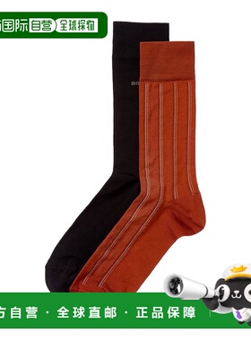 自营Hugo Boss 2pk Pinstripe Socks - red 美国奥莱直发袜子
