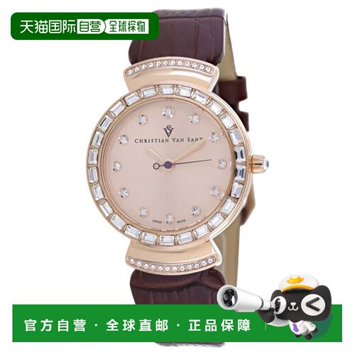 自营Christian Van Sant Women's Nova Rose Gold Round 34mm - r