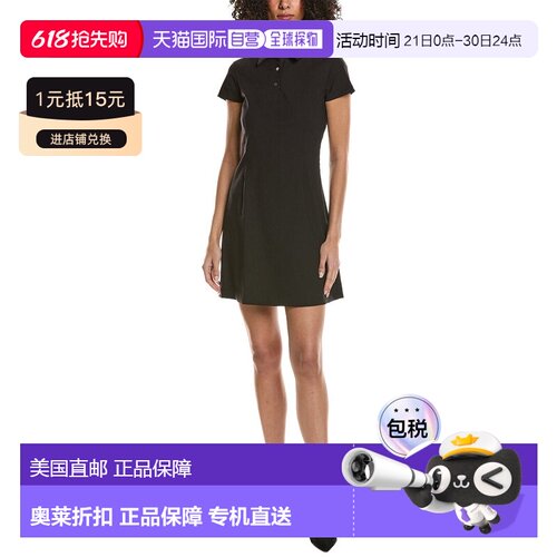 自营Theory Cap Sleeve Polo Dress - Black 连衣裙美国奥莱直发