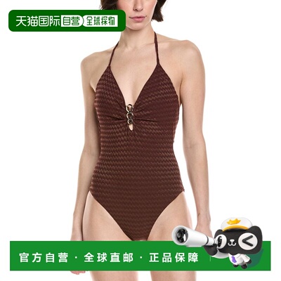 自营Trina Turk Glimmer Maillot - brown 美国奥莱直发