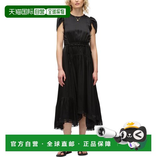 自营3.1 Phillip Lim Soft Tulip Sleeve Dress - black 美国奥莱