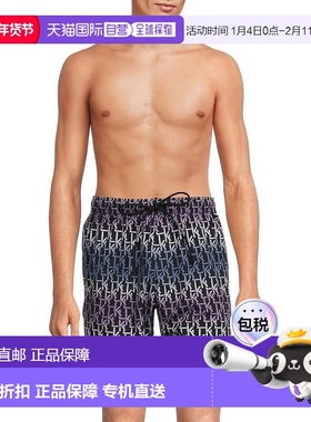 自营Karl Lagerfeld Paris Swim Trunks Men's  Black Ombre Prin