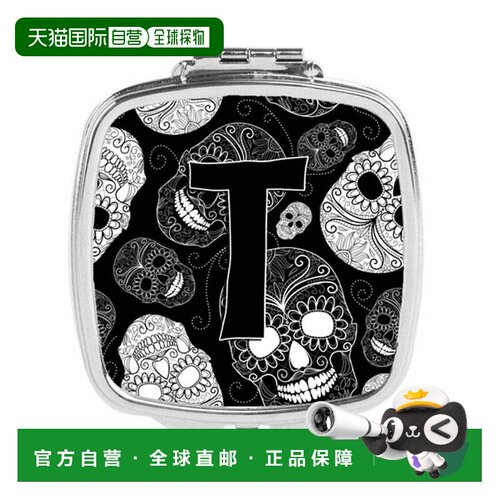 自营Carolines Treasures CJ2008-TSCM 字母 T 亡灵节骷髅黑正品