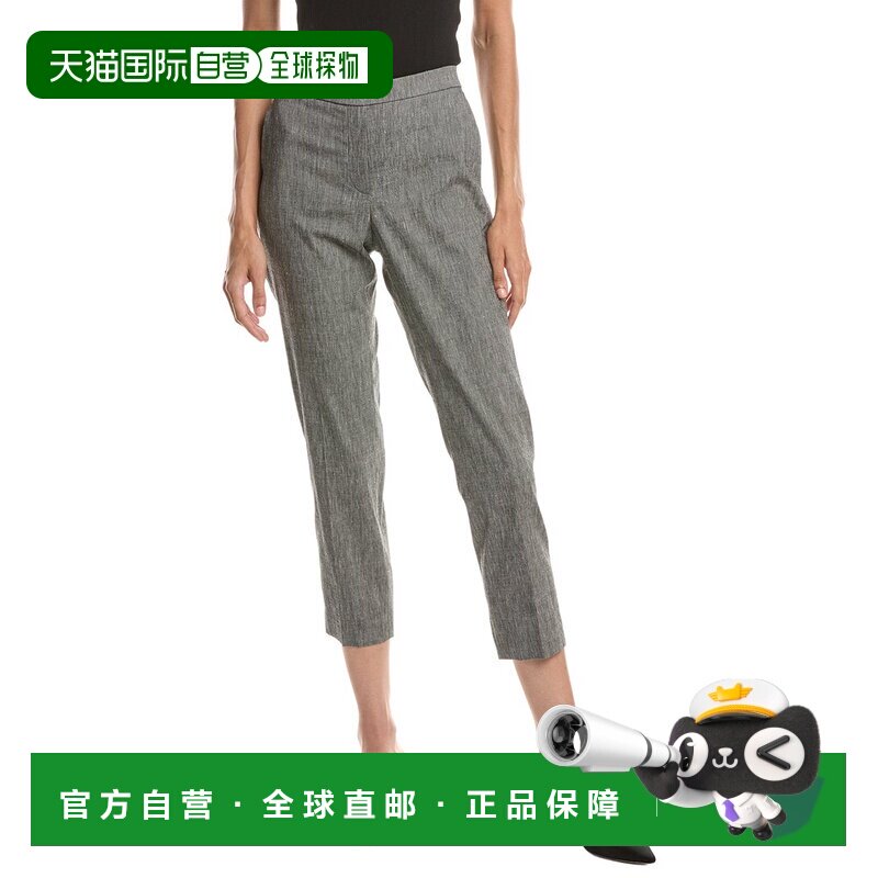 自营Theory Treeca Pull On亚麻混纺裤子-黑色 美国奥莱直发图片