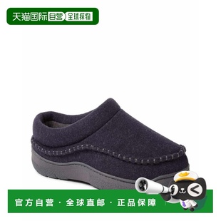 自营Dearfoams Men's Thompson Wool Blend Clog Slipper - navy