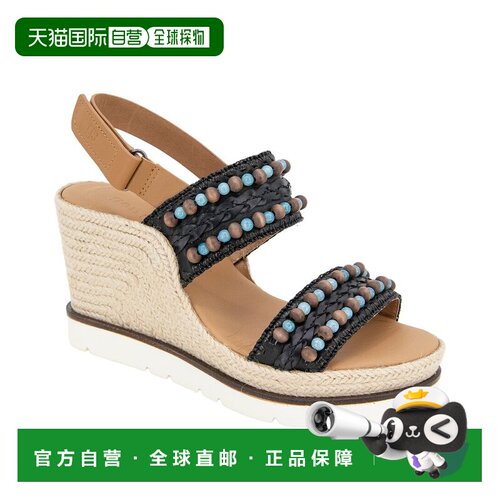 自营gentle soulsKenneth Cole Evora 2皮革凉鞋-黑色皮革 美国奥